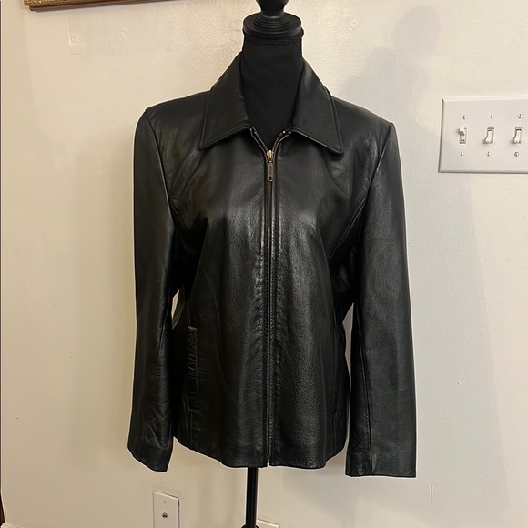 Outbrook Black Leather Women's Jacket - Picture 1 of 16